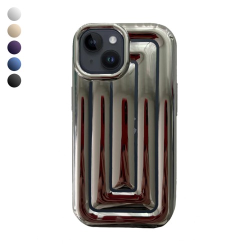 iPhone 14 Rudra Seri Labirent Desen 3D Metalik Silikon Kapak&hellip;