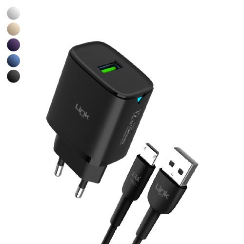 LinkTech C301 12W Auto ID Micro USB Kablolu Şarj Aleti Set&hellip;