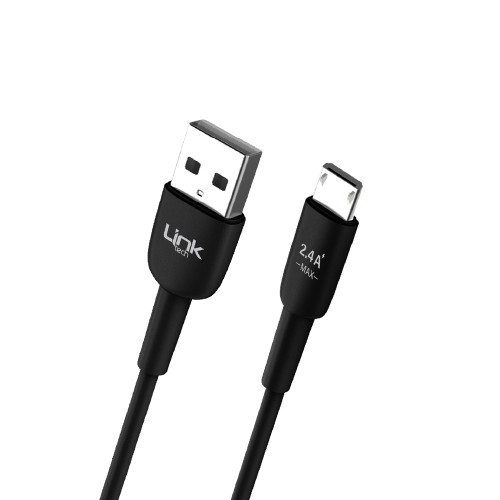 LinkTech K600 Premium Micro USB Data/Şarj Kablosu 2.4A 1mt Siyah&hellip;