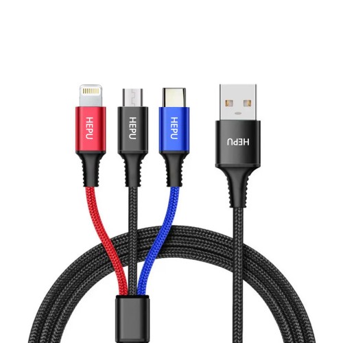 HEPU HP-11 Multi 3in1 2.4A 1.2m Data ve Şarj Kablosu&hellip;