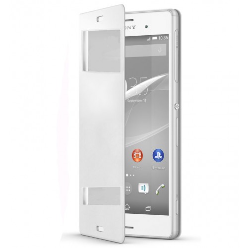 Sony Xperia Z3 Dikişli Yan Kapaklı TPU Kılıf Beyaz&hellip;