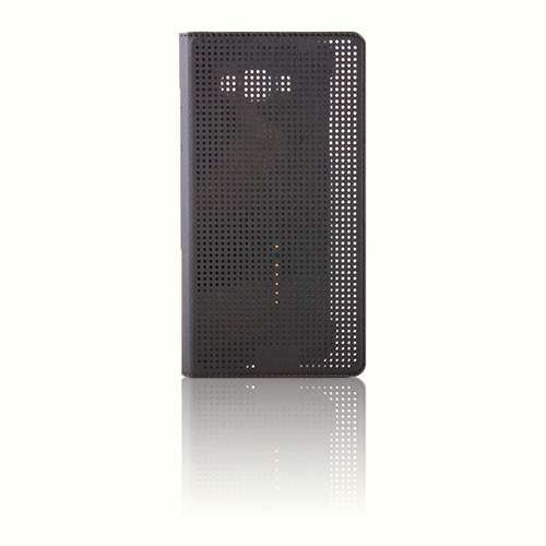 Galaxy E7 (E700) Dot View Yan Kapaklı Uyku Modlu Kılıf Gri&hellip;