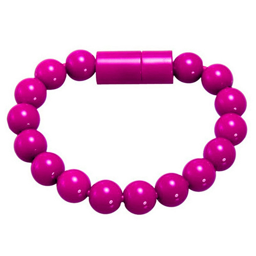 Micro USB Boncuk Bileklik USB Data Kablosu Pembe&hellip;
