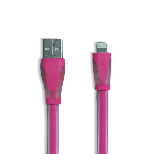 iPhone Lightning Led Işıklı Şeffaf USB Kablo Pembe&hellip;
