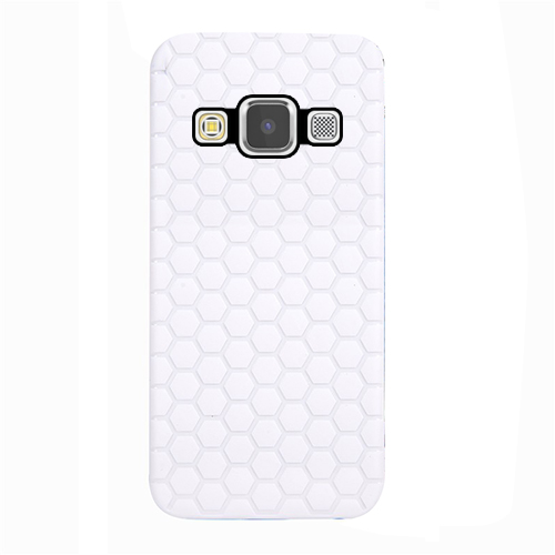 FitCase Samsung Galaxy E7 (E700) TPU Beehive Serisi Arka Kapak Beyaz&hellip;