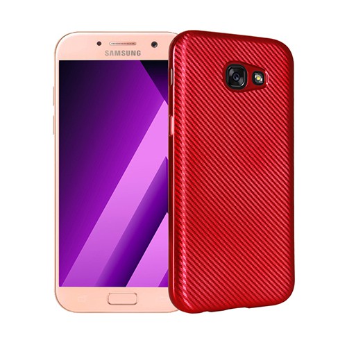 FitCase Galaxy A5 2017 (A520) Elektroliz Carbon Desen Arka Kapak Kırmız�&hellip;