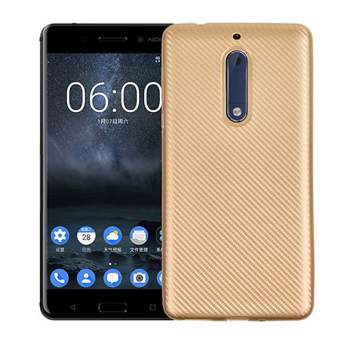 FitCase Nokia 5 Carbon Desen Arka Kapak Gold&hellip;