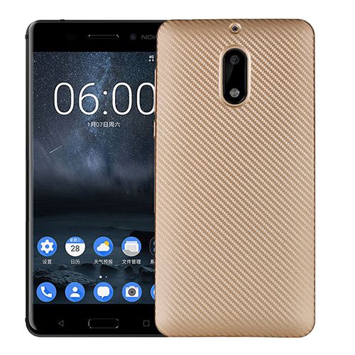 FitCase Nokia 6 Carbon Desen Arka Kapak Gold&hellip;