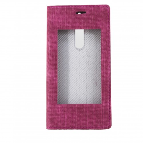 FitCase Dolce Nokia 5 Gizli Mıknatıslı Pencereli Kılıf Kırmızı&hellip;