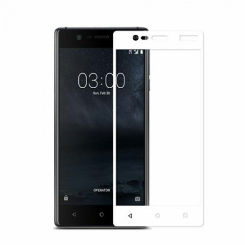 Bufalo Nokia 3 Kavisli 3D Cam Ekran Koruyucu Beyaz&hellip;