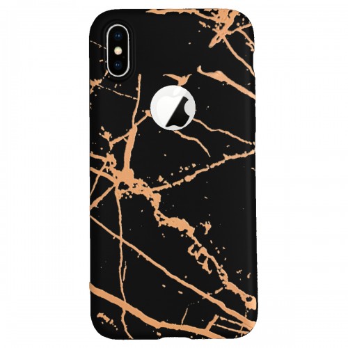 iPhone X/XS Fırça Desen Silikon Arka Kapak Siyah&hellip;