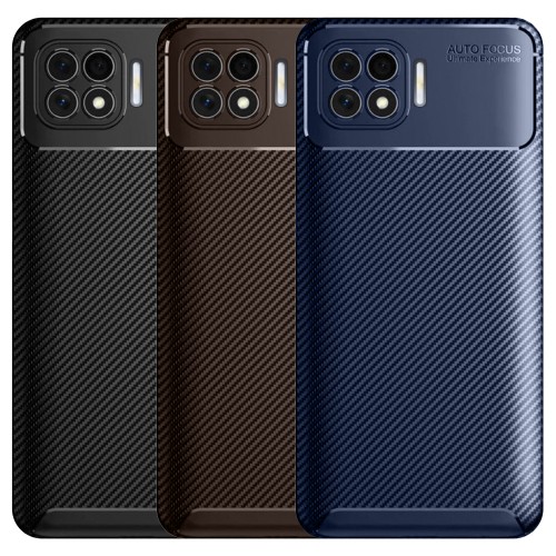 Oppo Reno4 Lite Kılıf Focus Carbon Desen Silikon Arka Kapak&hellip;