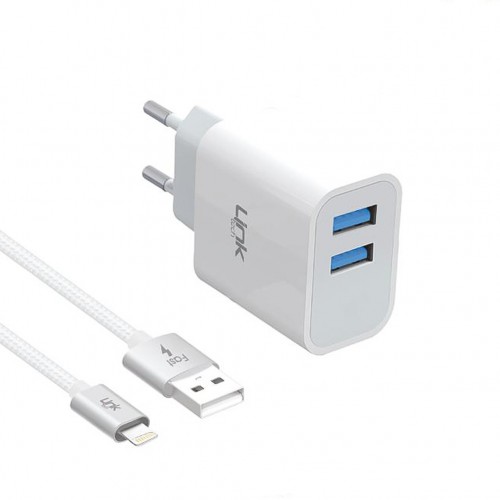 LinkTech C205 Çift USB Çıkışlı Lightning Kablolu 10W 2.1A Şarj Alet&hellip;