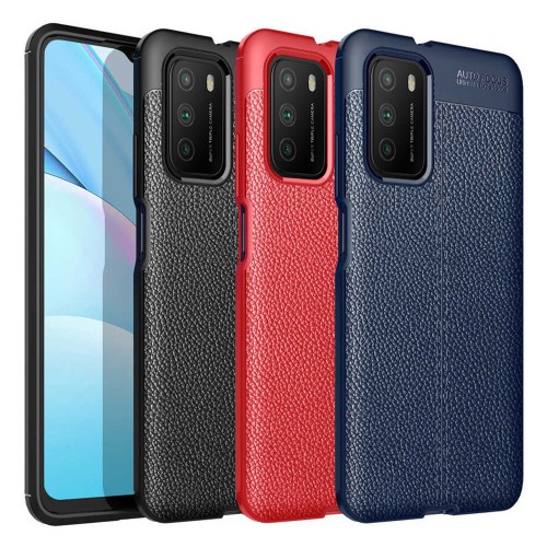 Xiaomi Poco M3 Kılıf Focus Deri Desen Silikon Arka Kapak&hellip;