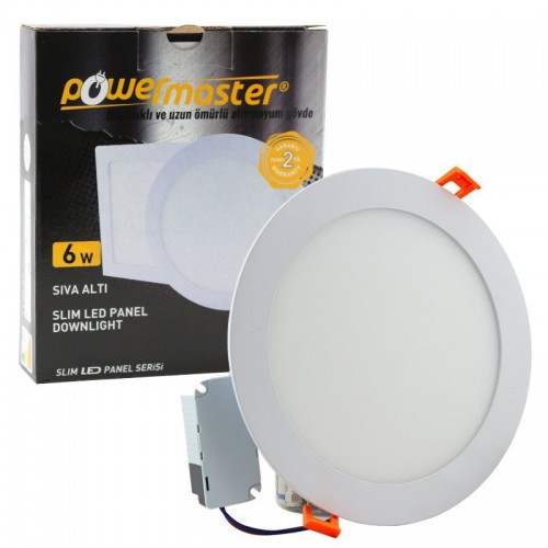 Powermaster 16109 Slim LED Panel Spot 6W 3000K Günışığı Sıva Altı&hellip;