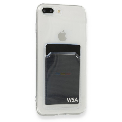 iPhone 7 Plus / 8 Plus Kılıf Cardy Şeffaf Kartlık Cepli Kapak&hellip;