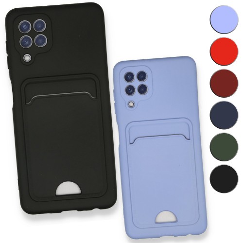 FitCase Samsung Galaxy A12 Cardy Soft Delikli Kartlık Cepli Silikon Kapak&hellip;