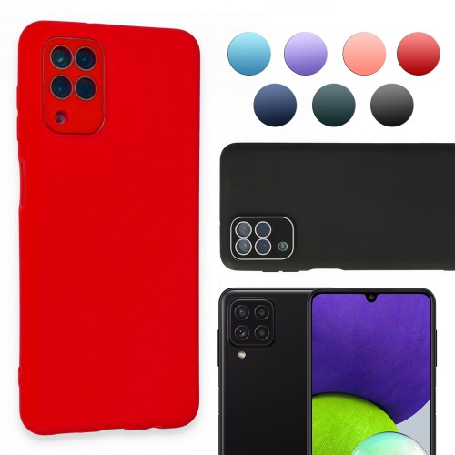 FitCase Samsung Galaxy A22 Glass Kamera Korumalı Lansman Silikon Kapak&hellip;