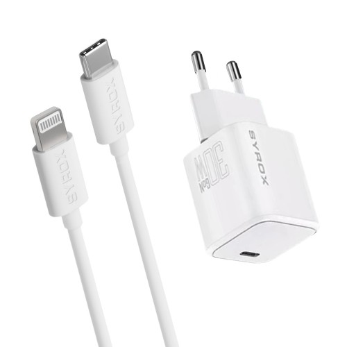 Syrox GAN30L SuperFast 30W GaN Type-C to Lightning Kablolu Şarj Aleti&hellip;