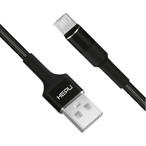 HEPU HP-414 Solid USB - Micro USB QC3.0 3.1A Şarj Kablosu 1mt Siyah&hellip;