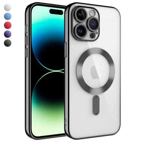 iPhone 14 Pro Kılıf Magsafe Özellikli Metal Lazer Silikon Kapak&hellip;