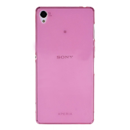 Sony Xperia Z3 Kılıf Soft Silikon Şeffaf-Pembe Arka Kapak&hellip;
