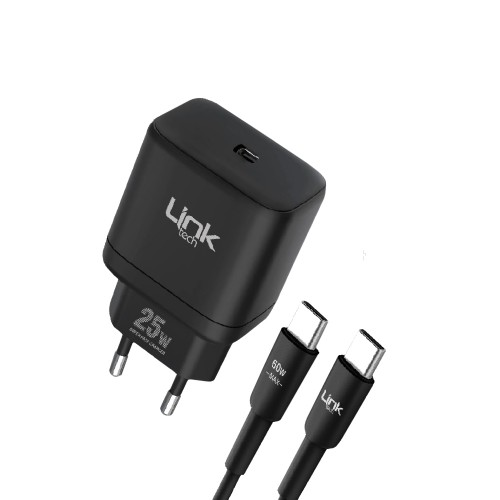 LinkTech C212 25W PD Type-C to Type-C Kablolu Şarj Aleti Set Siyah&hellip;